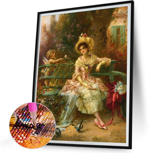 Vintage Girl - Full Round Drill Diamond Painting 30*40CM