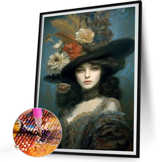 Vintage Girl - Full Round Drill Diamond Painting 40*50CM