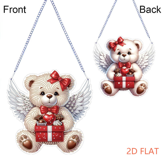 Valentine Day 2D Flat DIY Diamond Art Pendant Diamond Painting Crafts Set (Bear)