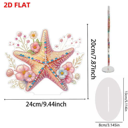 Starfish DIY 2D Flat Acrylic Home Desktop Special Shaped Diamond Art Kit 24*22cm