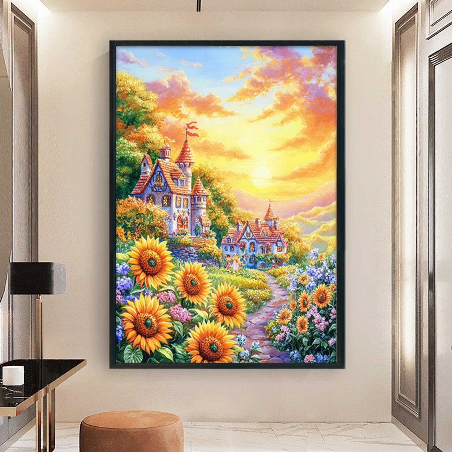 Sunflower Landscape - 11CT Stamped Cross Stitch 50*70CM (Mona Lisa Brand)