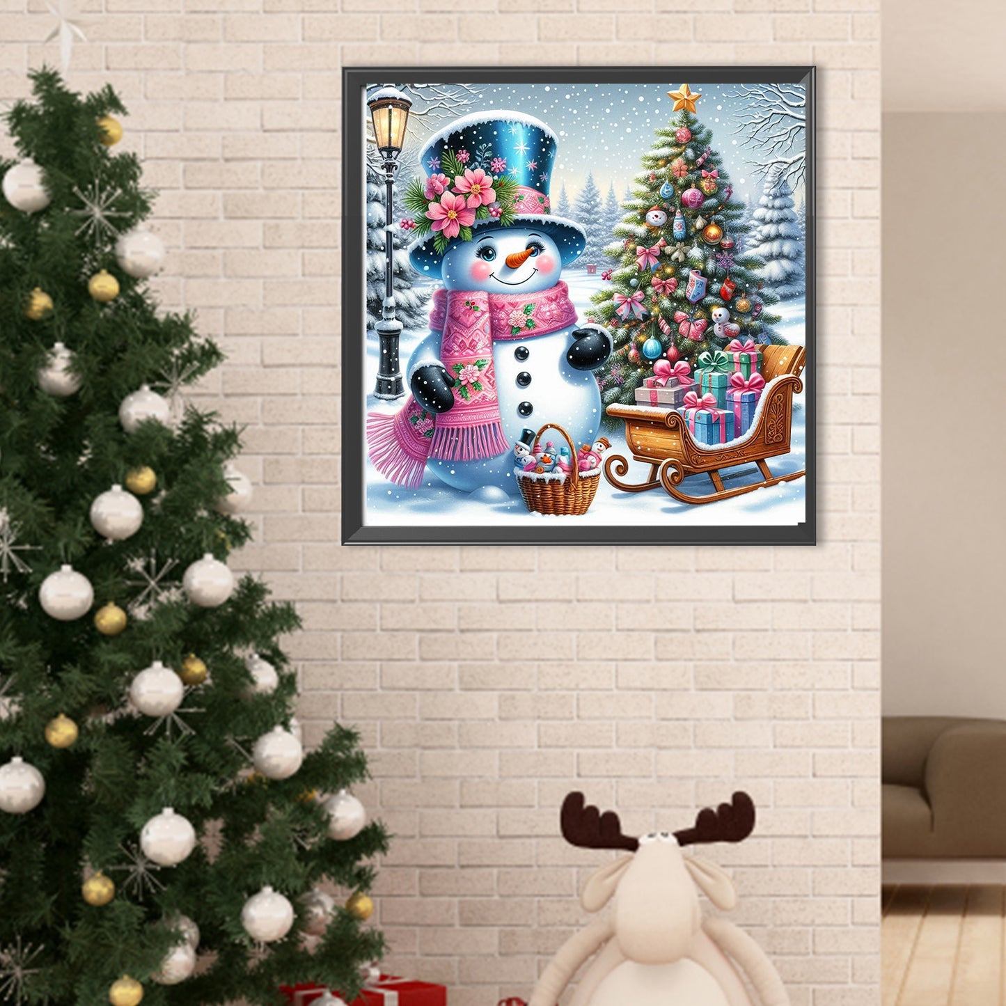 Christmas Snowman - Full Round Drill Diamond Painting 40*40CM