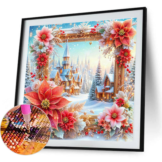 Christmas Snow Scene - Full Round Drill Diamond Painting 40*40CM