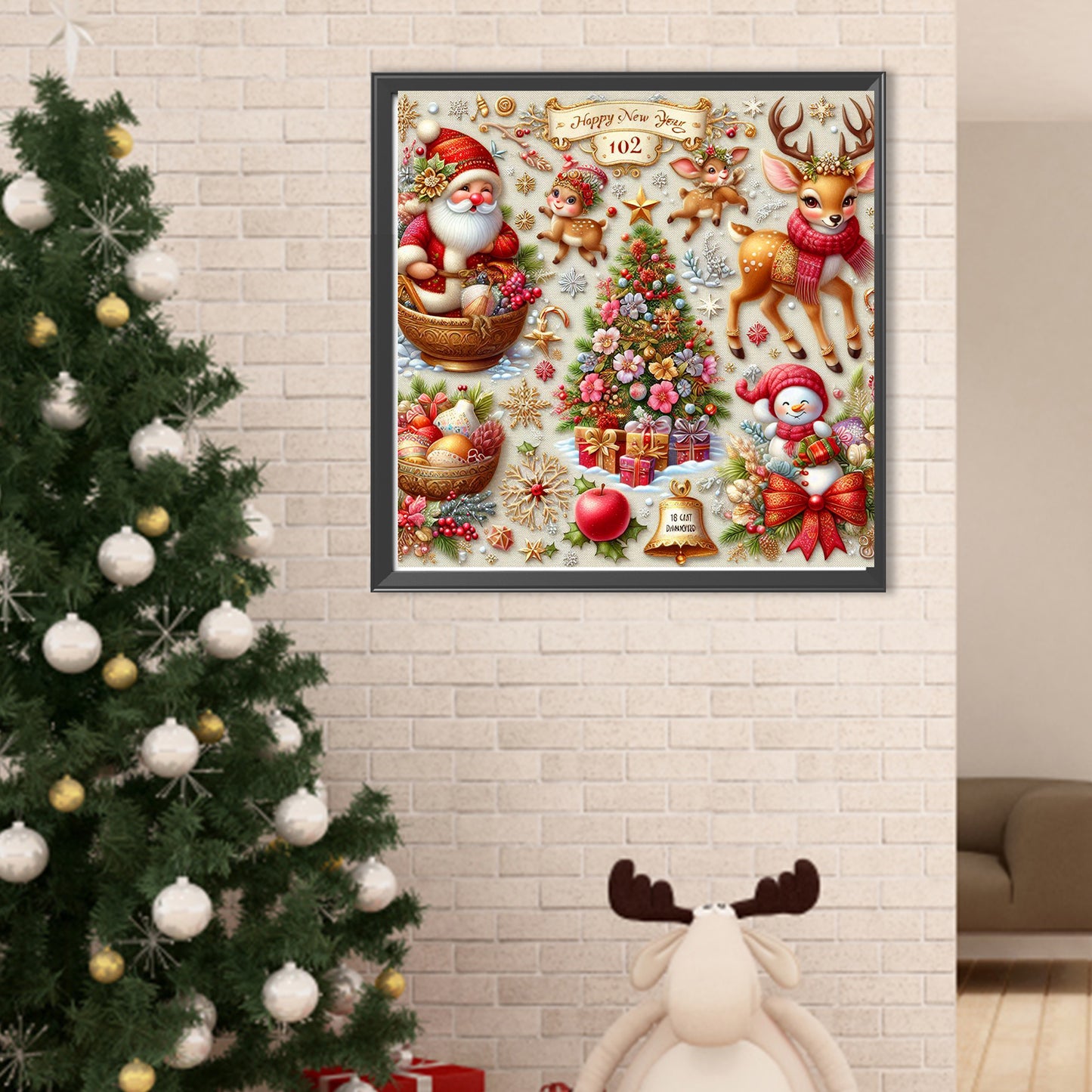 Christmas Atmosphere - Full Round Drill Diamond Painting 40*40CM