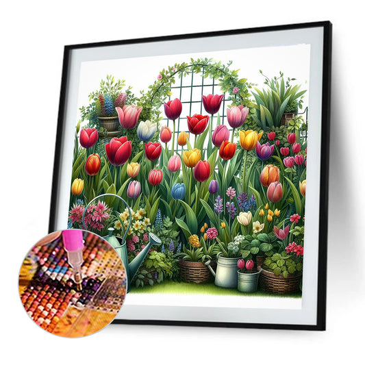Tulips - Full Round Drill Diamond Painting 30*30CM
