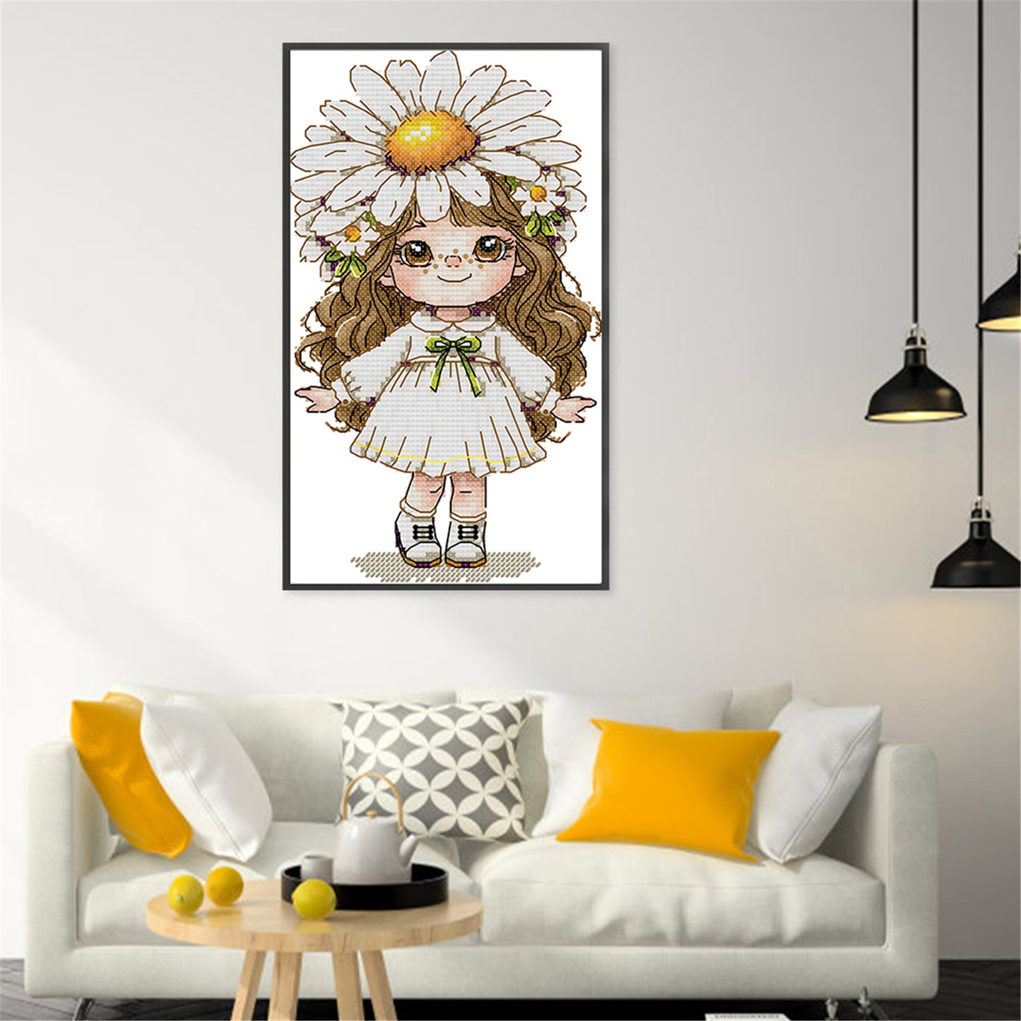 Girl With Chamomiles - 14CT Stamped Cross Stitch 16*26CM (Joy Sunday)