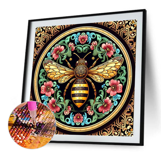 Floral Bees - Full Round Drill Diamond Painting 40*40CM