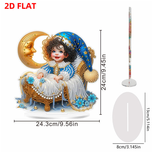 2D Flat DIY Sleeping Baby Acrylic Diamond Painting Tabletop Ornaments Kit Gifts