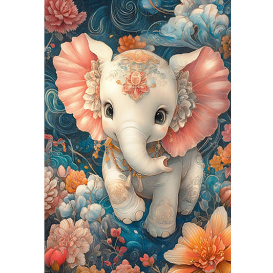 Auspicious Elephant - 11CT Stamped Cross Stitch 50*70CM (Mona Lisa Brand)