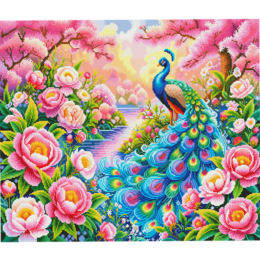 Flowers Bloom In Wealth And Prosperity - 11CT Stamped Cross Stitch 75*68CM(Mona Lisa Brand)