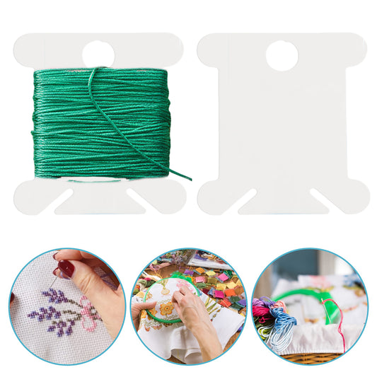 100 PCS Embroidery Floss Bobbins Plastic Embroidery Thread Cards (Milky)
