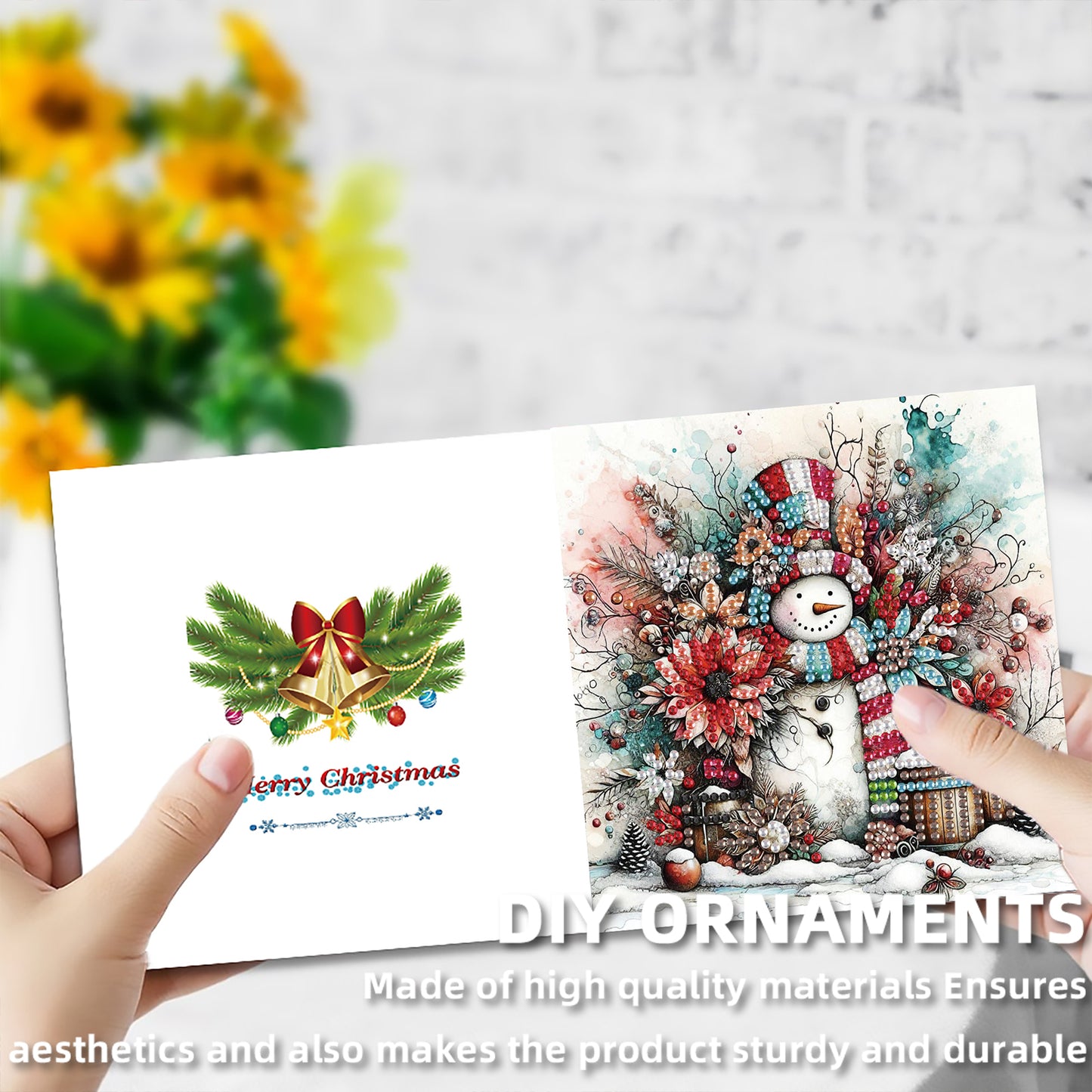 12Pcs Christmas Snowman DIY Diamond Painting Greeting Cards for Adults Gifts