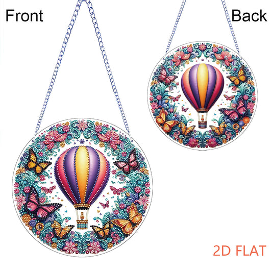 Flower Bird 2D Flat DIY Hanging Diamond Art Ornament Window Pendant (Balloon)