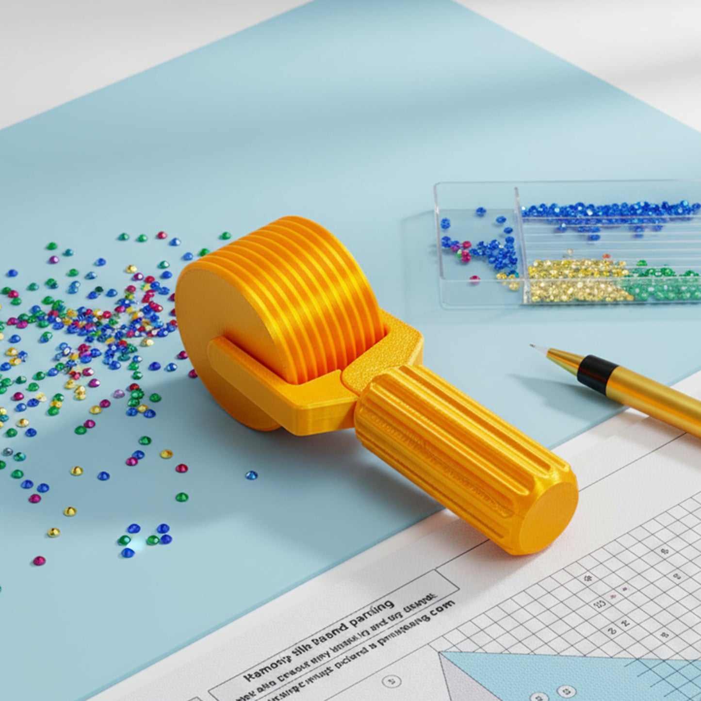 2Pcs Diamond Painting Roller DIY Diamond Painting Tools (Candy Color Gold)