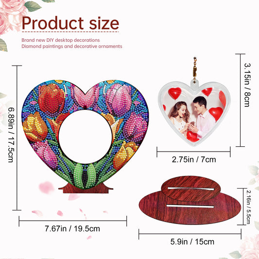 2D Flatt DIY Wooden Tulip Desktop Diamond Art Ornament Kits Home Decor