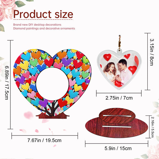 2D Flatt DIY Wooden Love Tree Desktop Diamond Art Ornament Kits Home Decor
