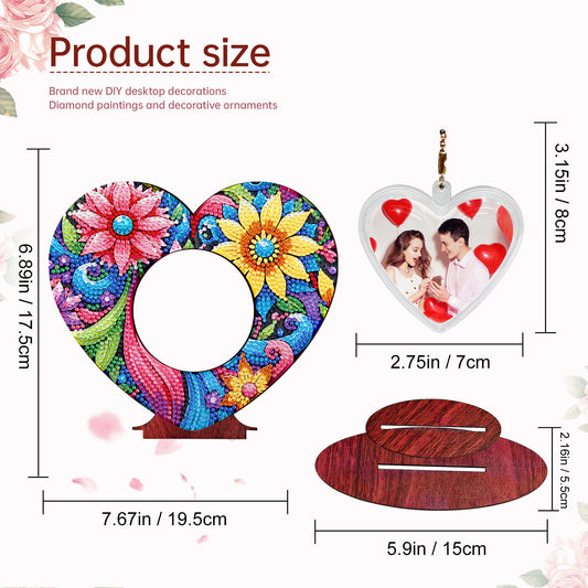 2D Flatt DIY Wooden Flowers Desktop Diamond Art Ornament Kits Home Decor