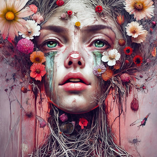 Flower Girl - Full Square Drill Diamond Painting 40*40CM