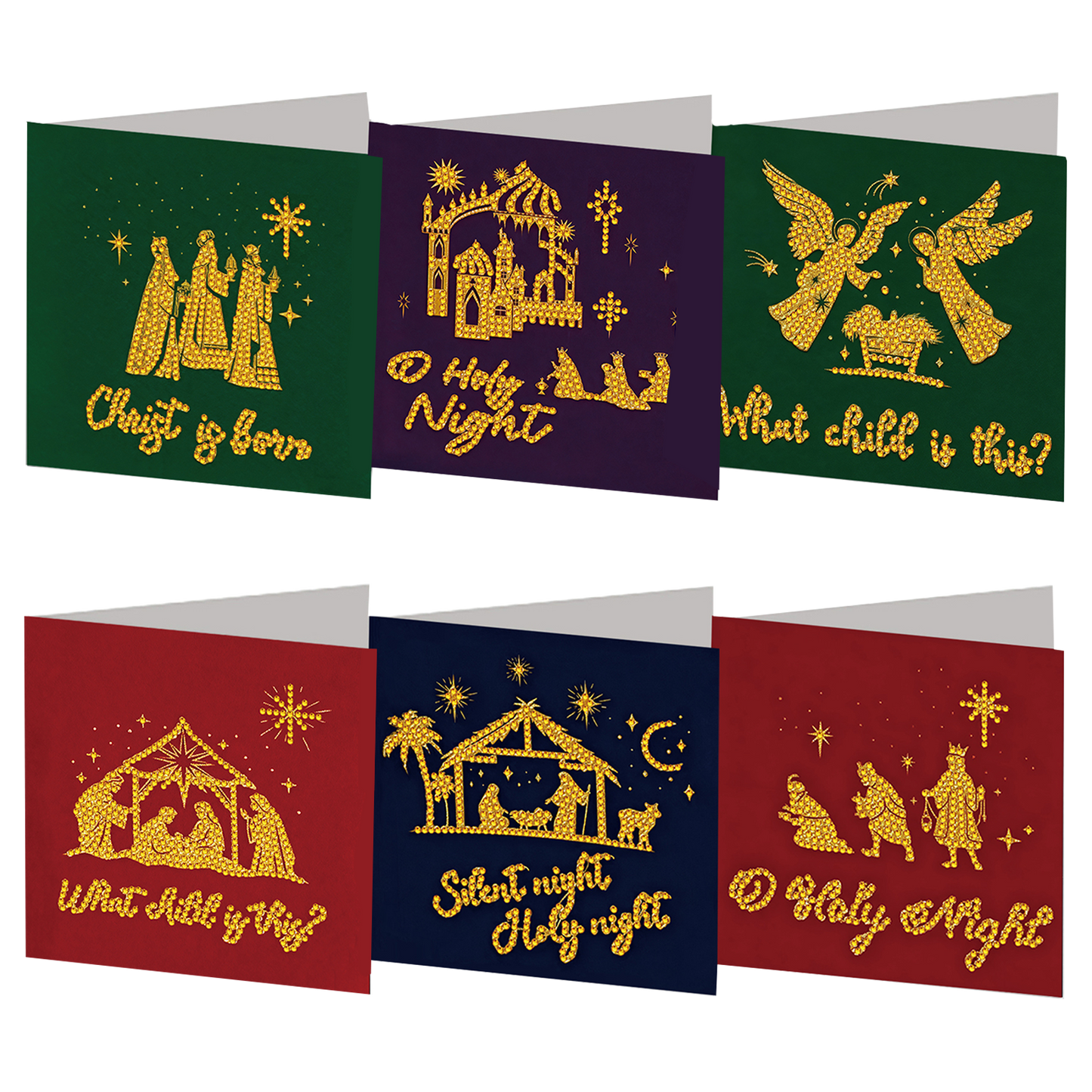 6PCS Faith Theme DIY Diamond Painting Greeting Card Set with Envelope for Gift