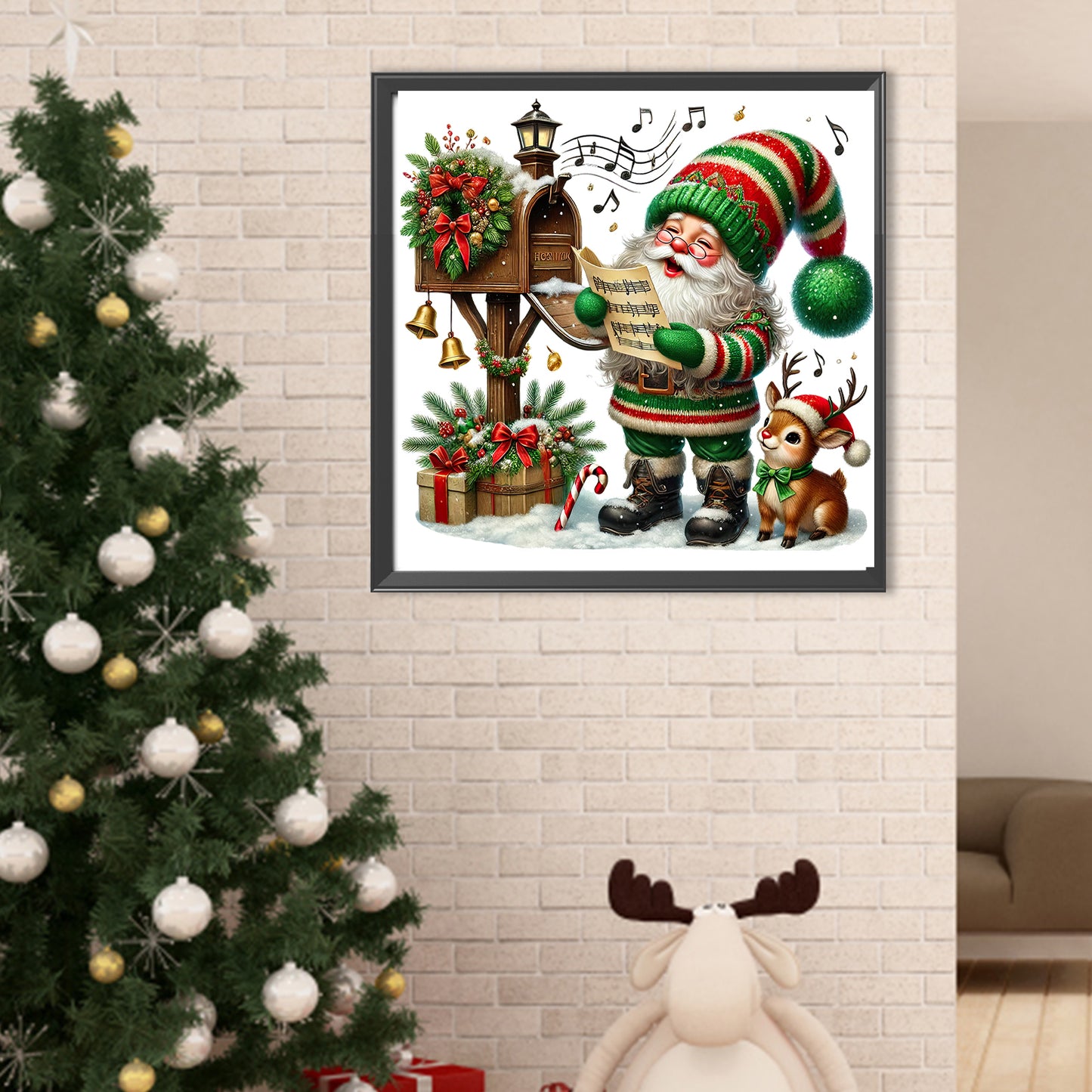 Christmas Goblins Singing - Full Round Drill Diamond Painting 40*40CM