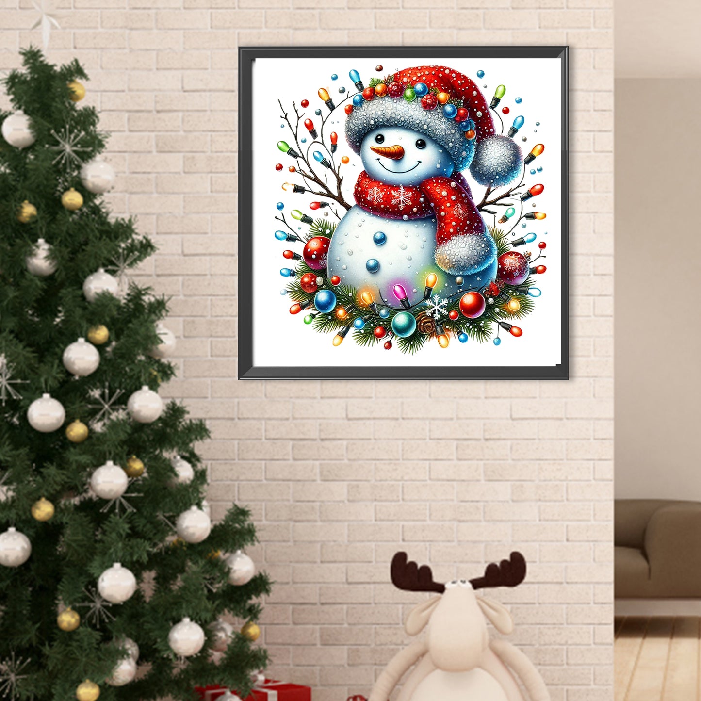 Christmas Snowman - Full Round Drill Diamond Painting 40*40CM