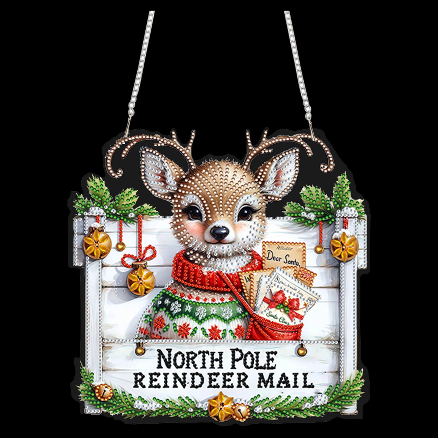 Reindeer 2D Flat DIY Acrylic Diamond Painting Pendant Kits for Home Wall Decor