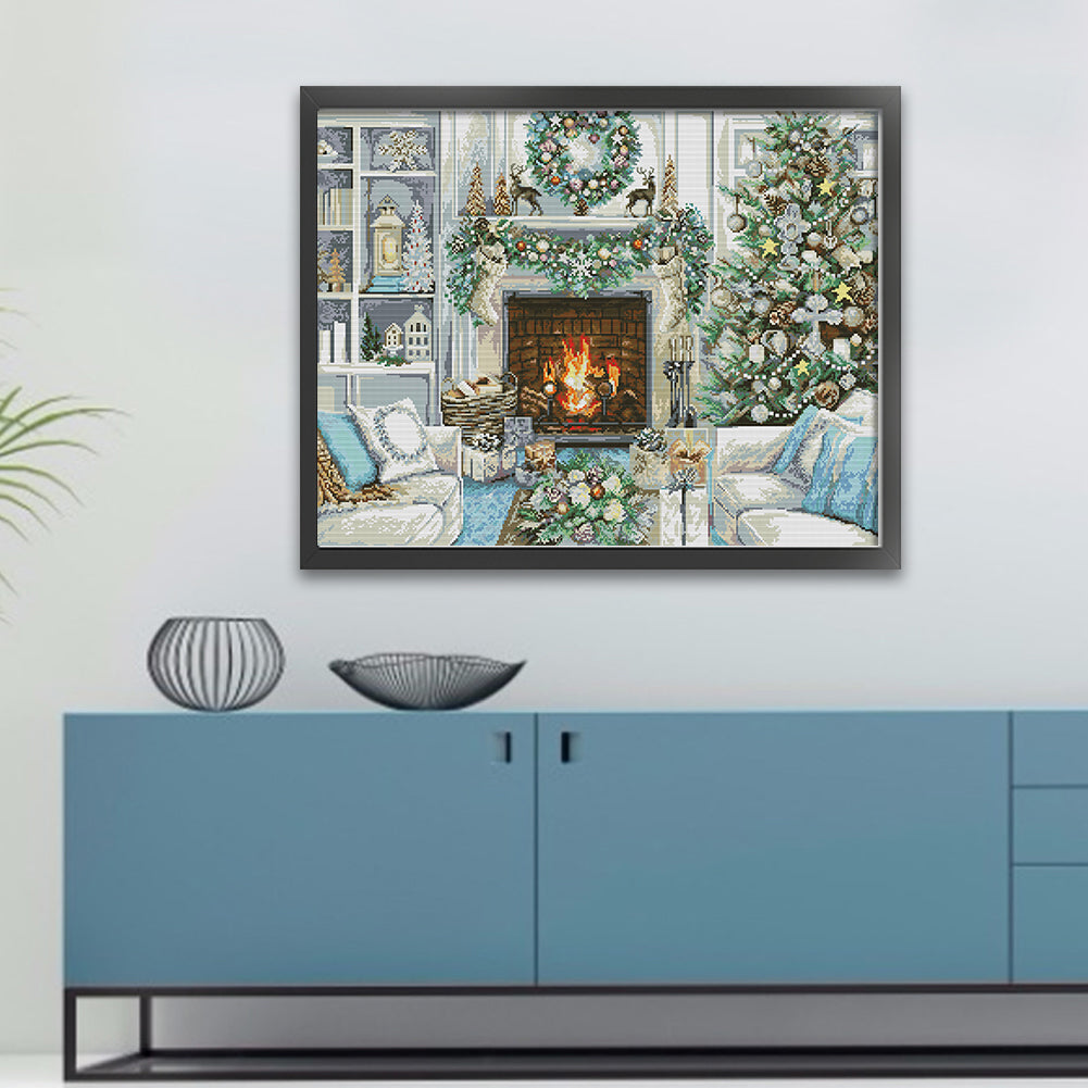 Christmas Theme - 14CT Stamped Cross Stitch 62*52CM (Joy Sunday)