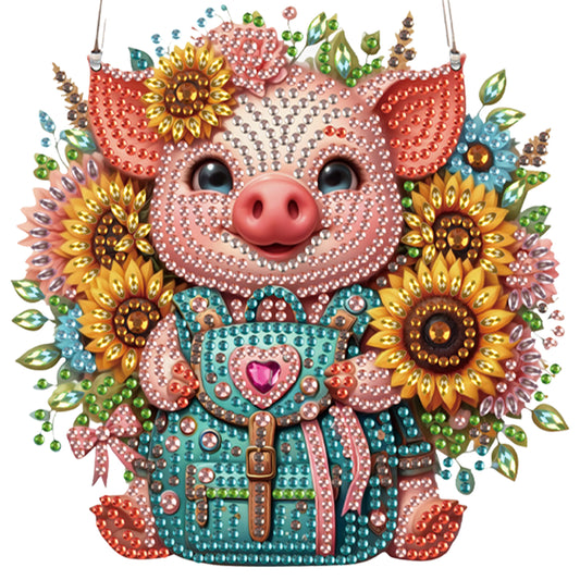 4pcs Sunflower Animal DIY 2D Flat Special Shaped Diamond Painting Kits Pendant