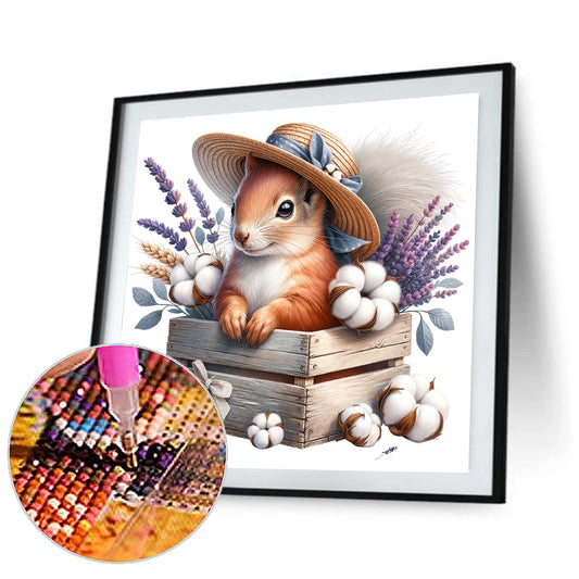 Squirrel And Cotton - Full Round Drill Diamond Painting 40*40CM