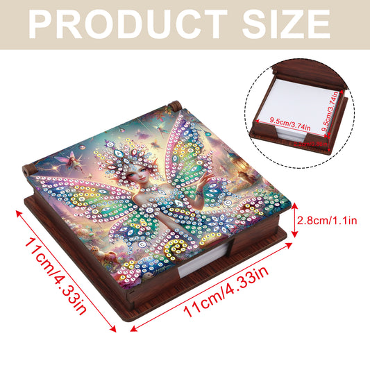 Wooden DIY Fairy Beauty 2 Diamond Painting Kit Note Box with 160 Papers Gifts