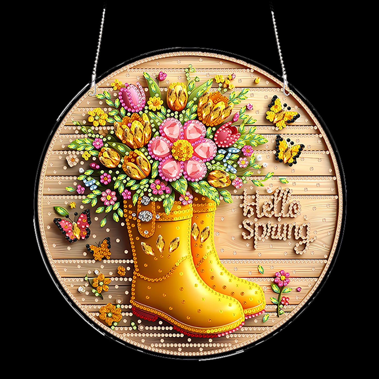 Rain Boots 2D Flat DIY Acrylic Diamond Painting Pendants for Home Wall Decor