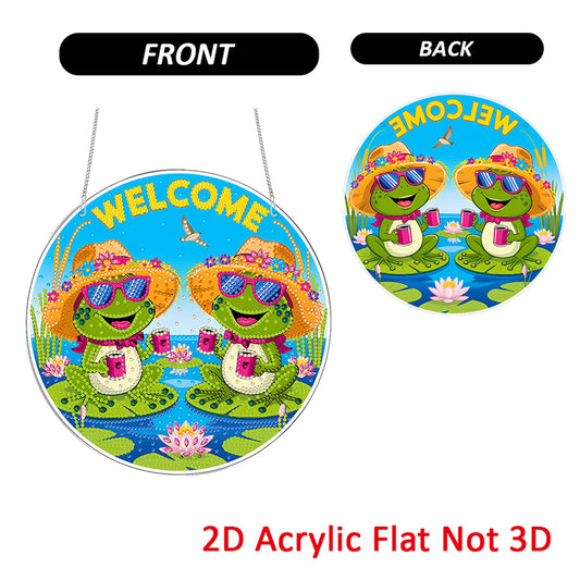 Frog 2D Flat DIY Acrylic Diamond Painting Pendants Crafts for Home Wall Decor