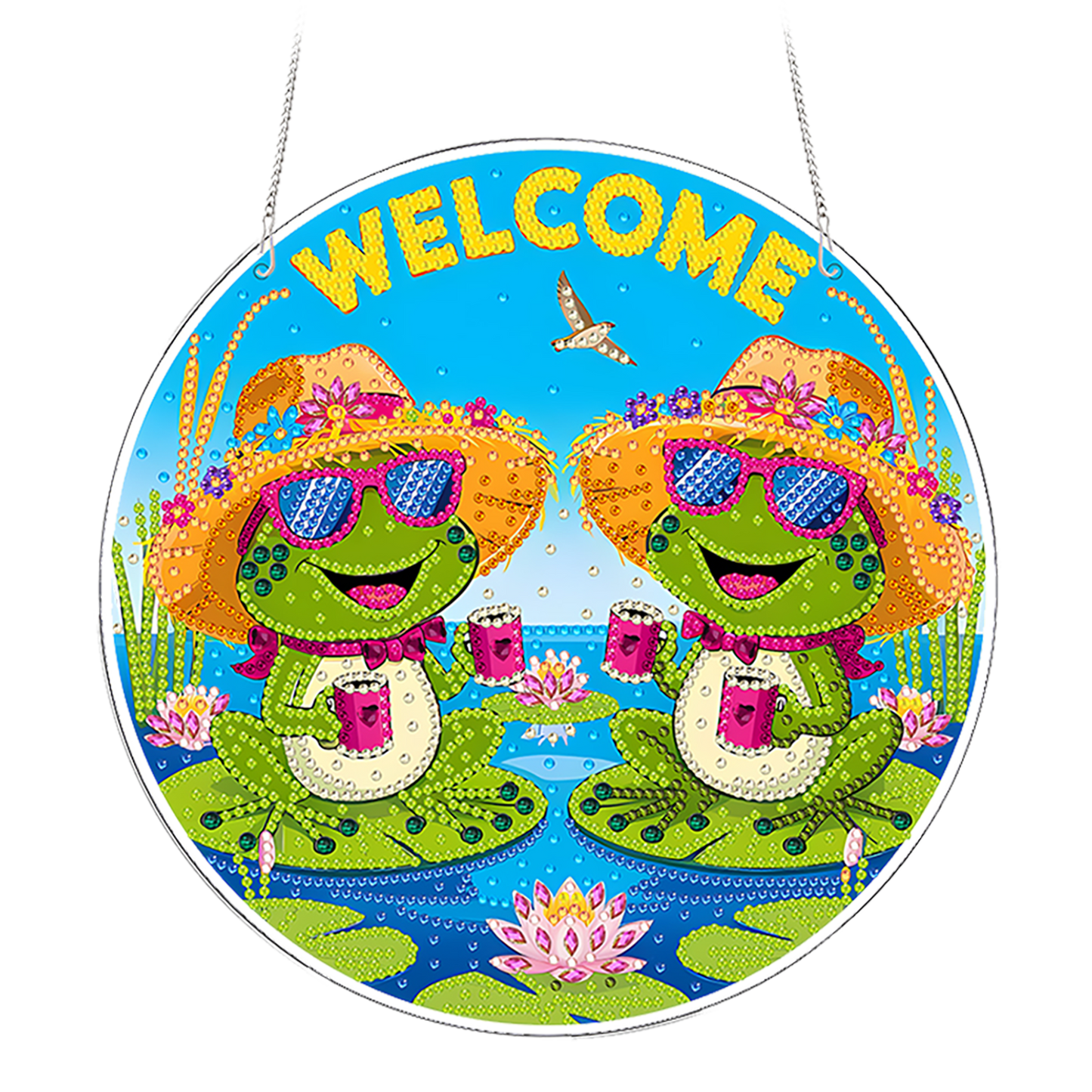 Frog 2D Flat DIY Acrylic Diamond Painting Pendants Crafts for Home Wall Decor