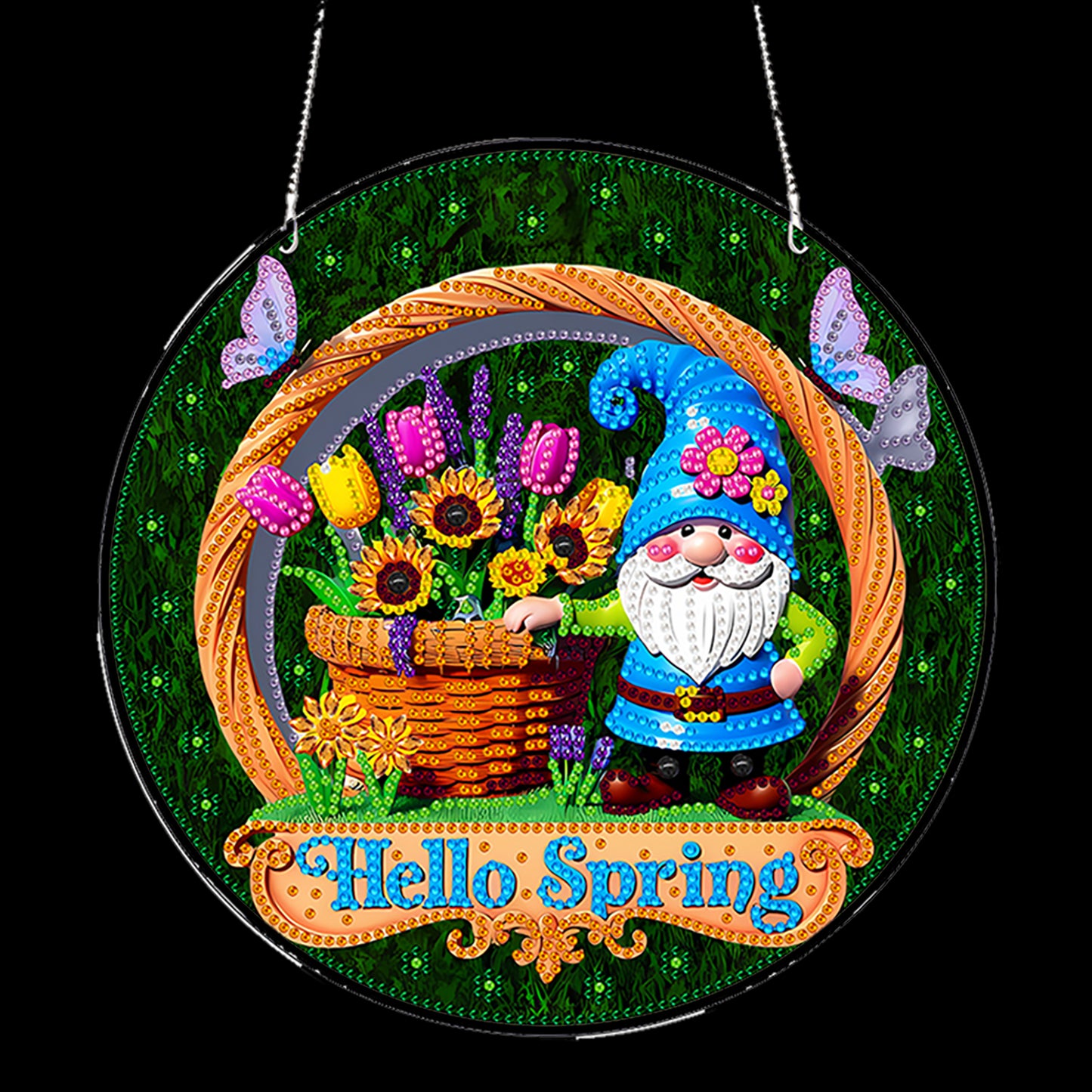 Spring 2D Flat DIY Acrylic Diamond Painting Pendants Crafts for Home Wall Decor