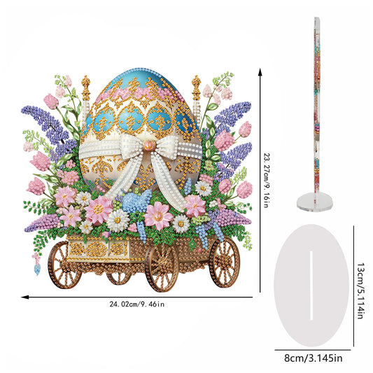 Easter Bow Eggs DIY 2D Flat Acrylic Special Shaped Diamond Art Kits 22x25cm Home