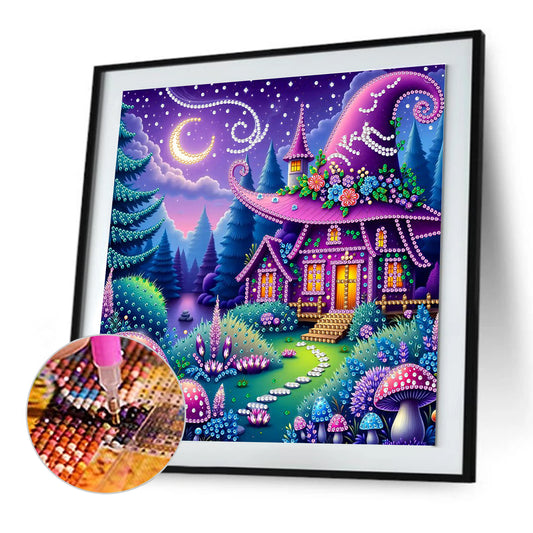 Witch Hat House - Special Shaped Drill Diamond Painting 30*30CM