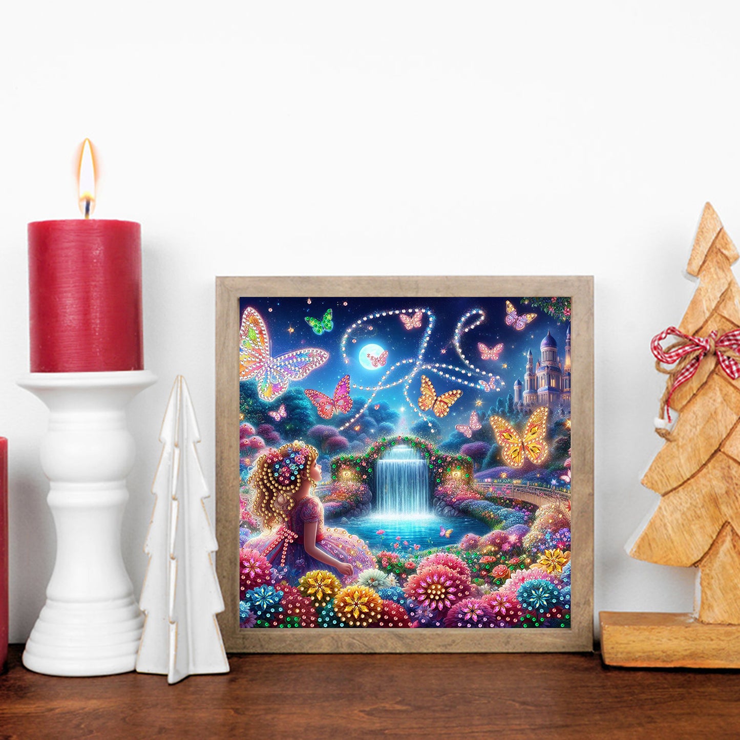 Flower Garden Butterfly Girl - Special Shaped Drill Diamond Painting 30*30CM