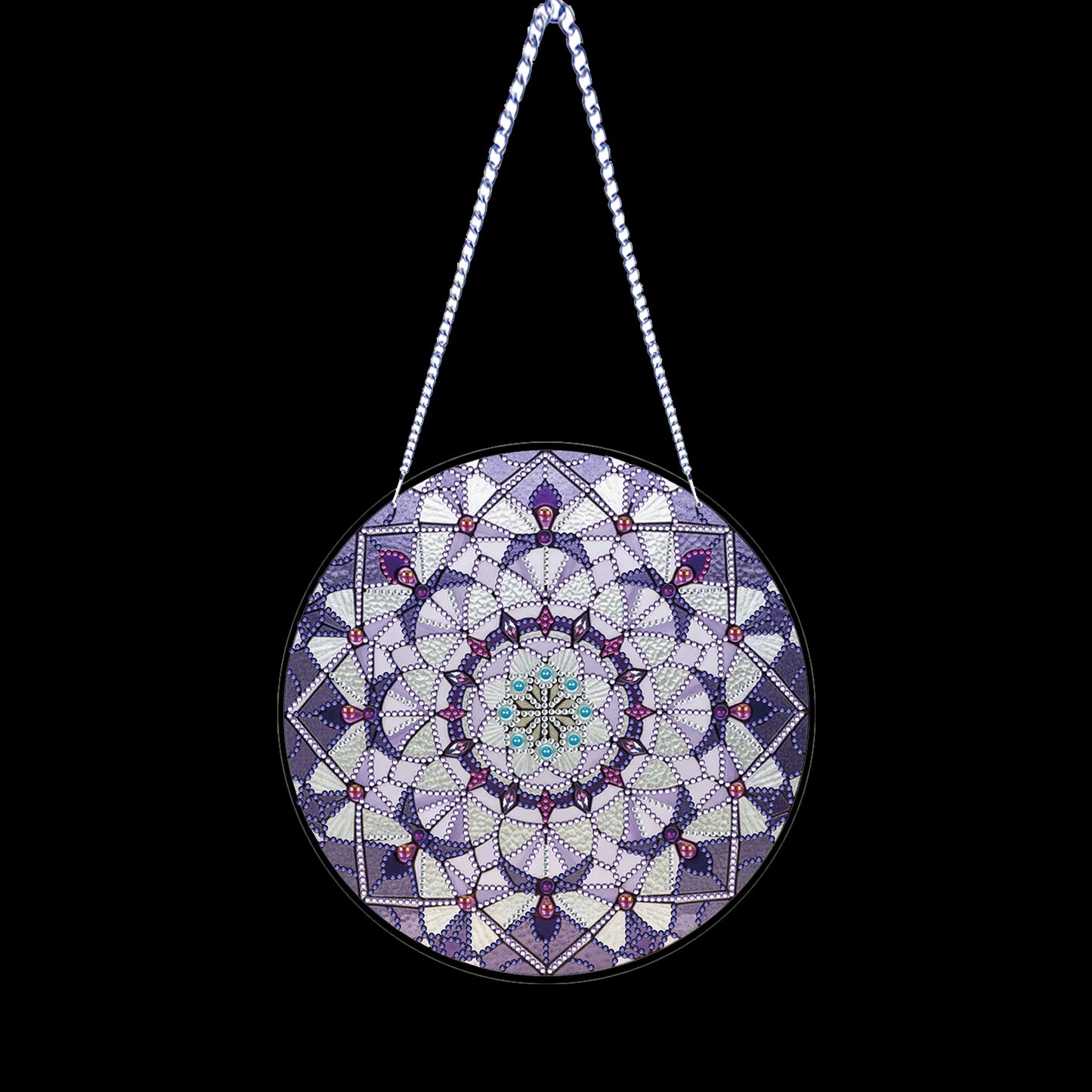 Purple Mandala DIY 2D Flat Acrylic Diamond Painting Hanging Pendant Home Decor