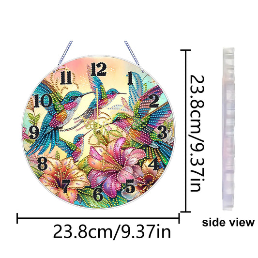 Bird Carry Flower 2D Flat DIY Acrylic Diamonds Painting Clocks Bedroom Decor