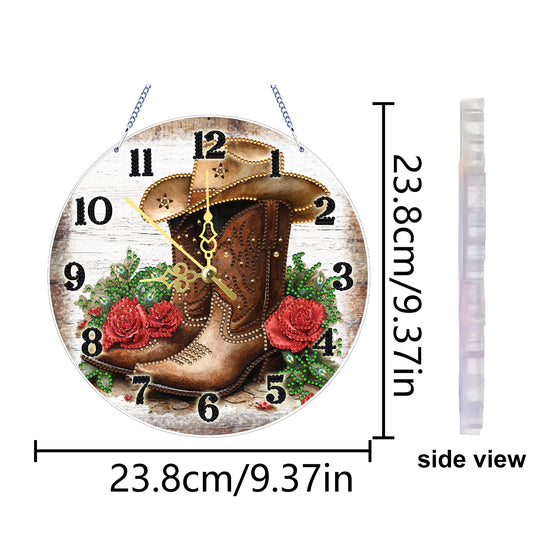 Knight Boots 2D Flat DIY Acrylic Diamonds Painting Clocks Home Bedroom Decor
