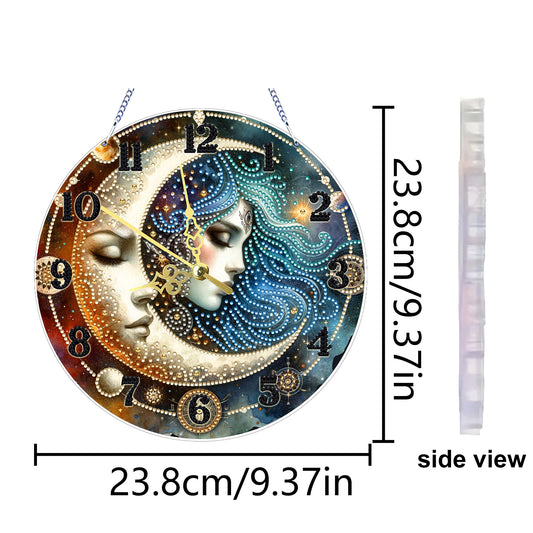 Star Moon Girl 2D Flat DIY Acrylic Diamonds Painting Clocks Home Bedroom Decor