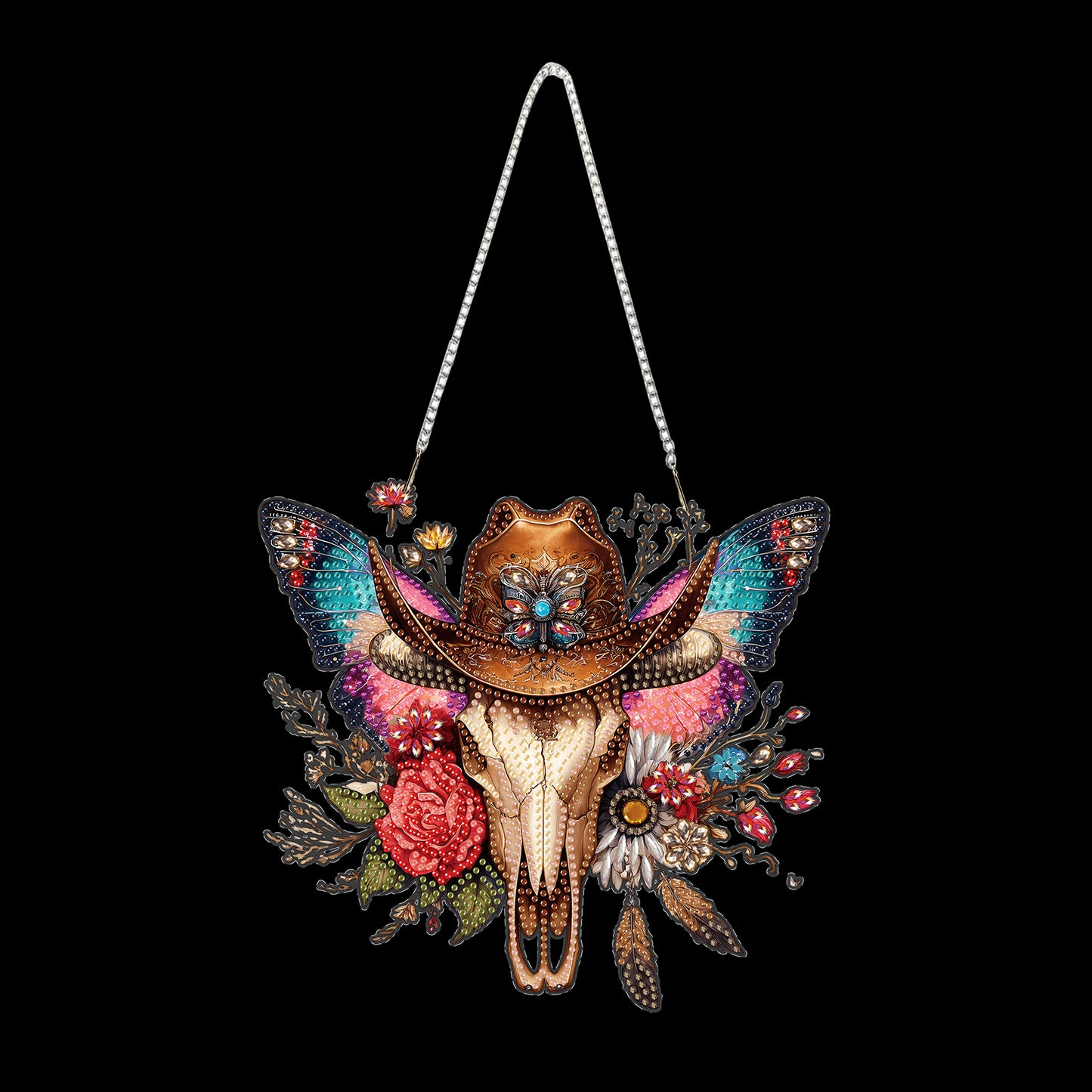 Butterfly Cowboy Sku 2D Flat DIY Special Shape Diamond Art Hanging Pendant Kit