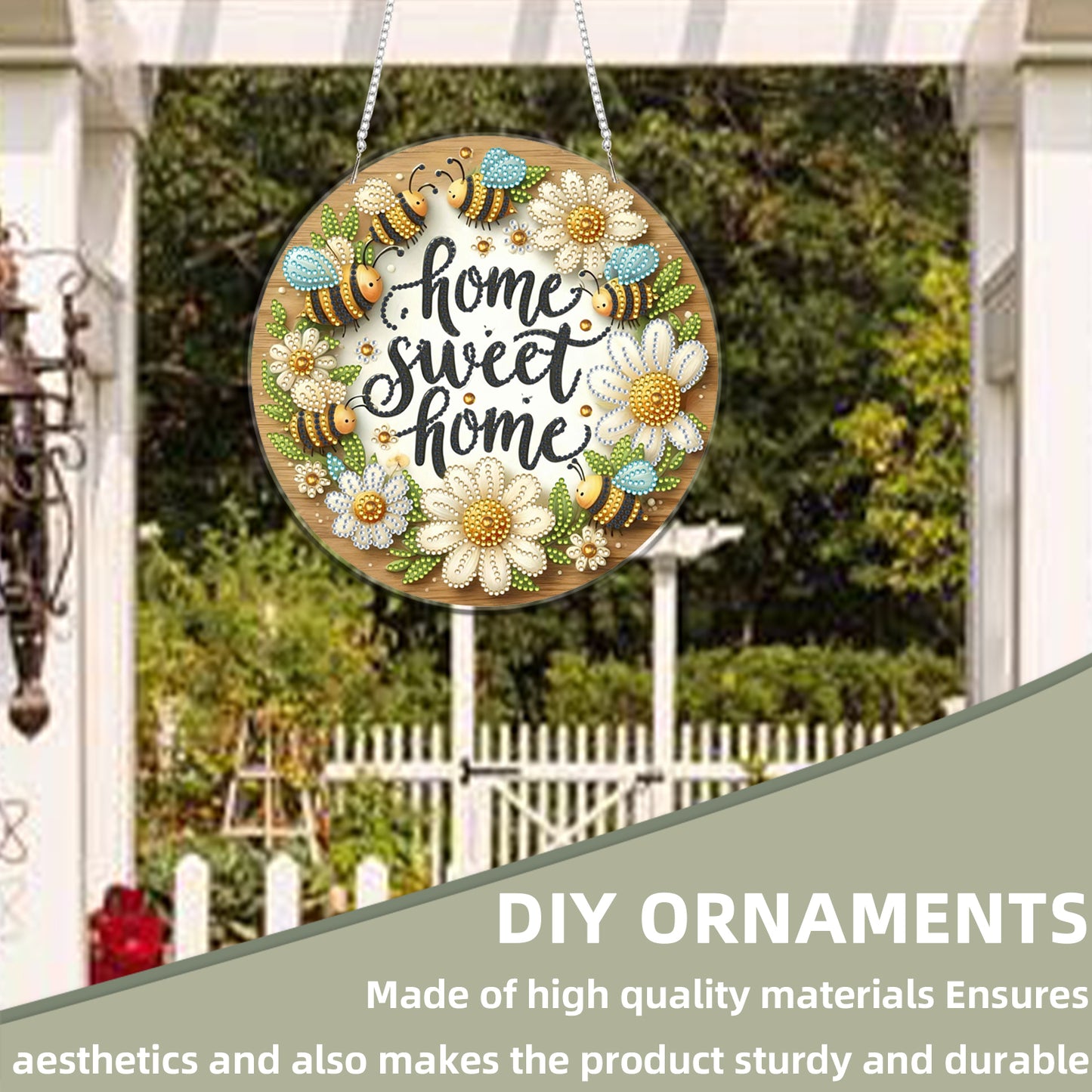 Sweet Home 2D Flat DIY Acrylic Diamond Art Pendant Craft Kit for Home Wall Decor