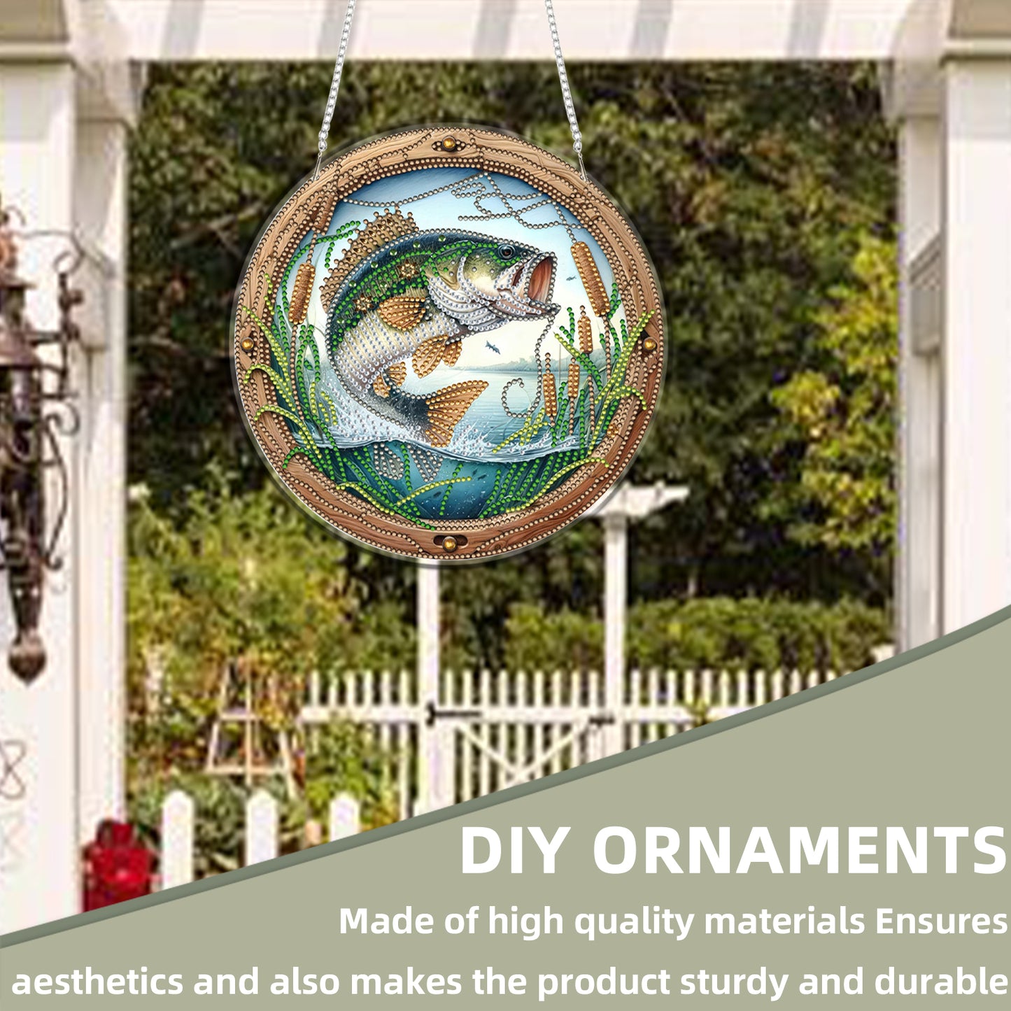 Fish 2D Flat DIY Acrylic Diamond Art Pendant Craft Kit for Home Wall Decoration