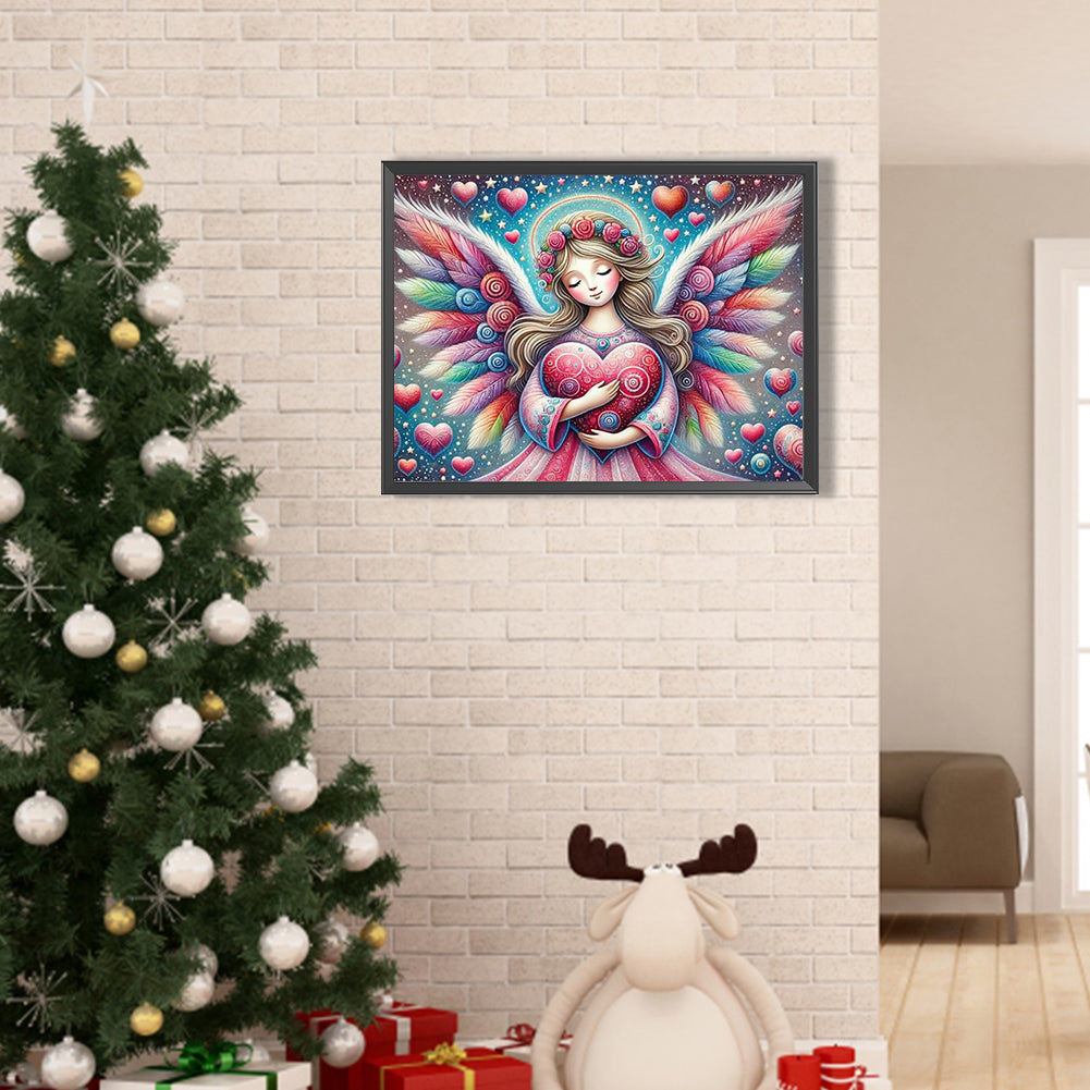 Angel Wings Girl - Full Round Drill Diamond Painting 40*30CM