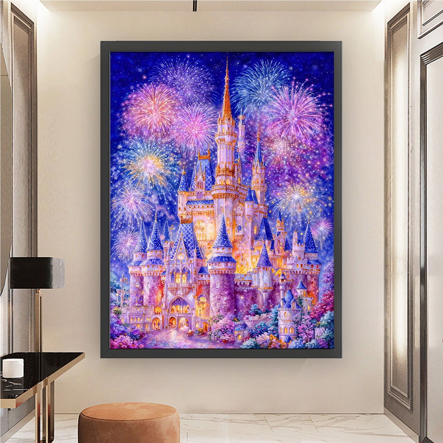 Blooming Fireworks - 9CT Stamped Cross Stitch 110*80CM(Jun He Brand)