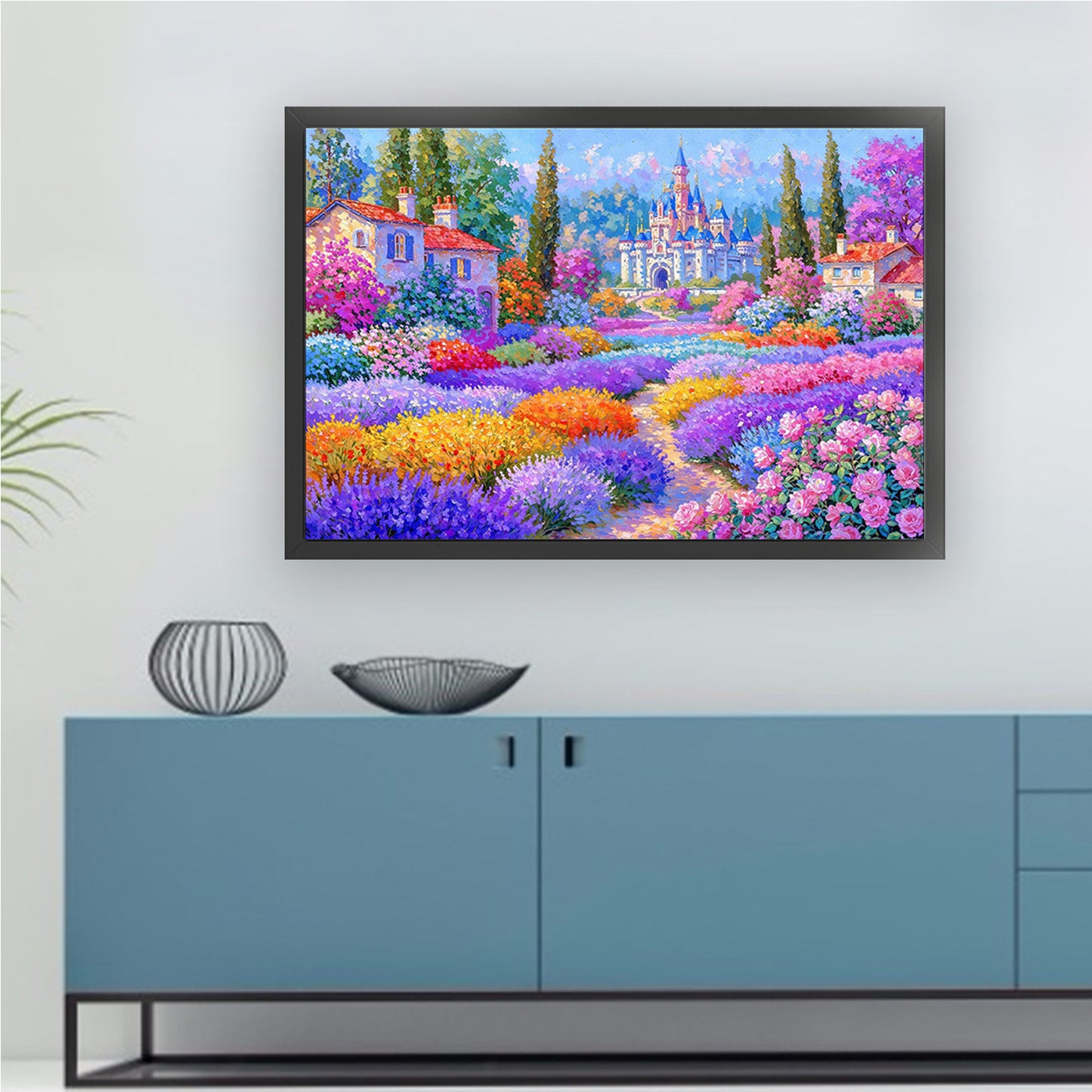 Rose Field - 9CT Stamped Cross Stitch 100*70CM(Jun He Brand)