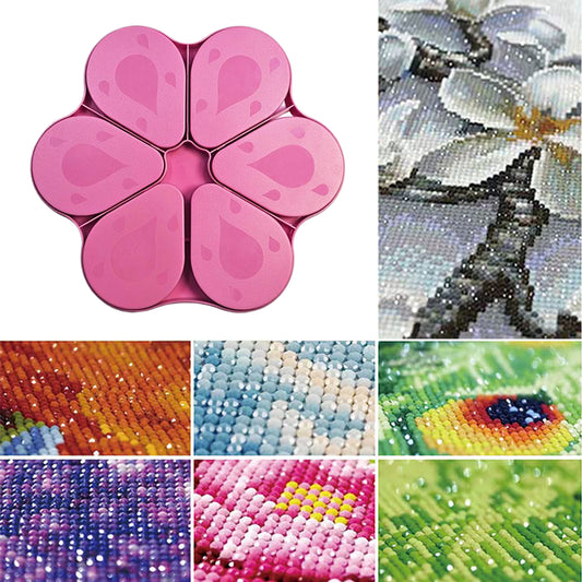 6PCS Diamond Art Trays Cat Paw Diamond Painting Organizer for DIY Crafts (Pink)