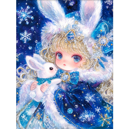 Rabbit Elf - 9CT Stamped Cross Stitch 70*90CM(Jun He Brand)