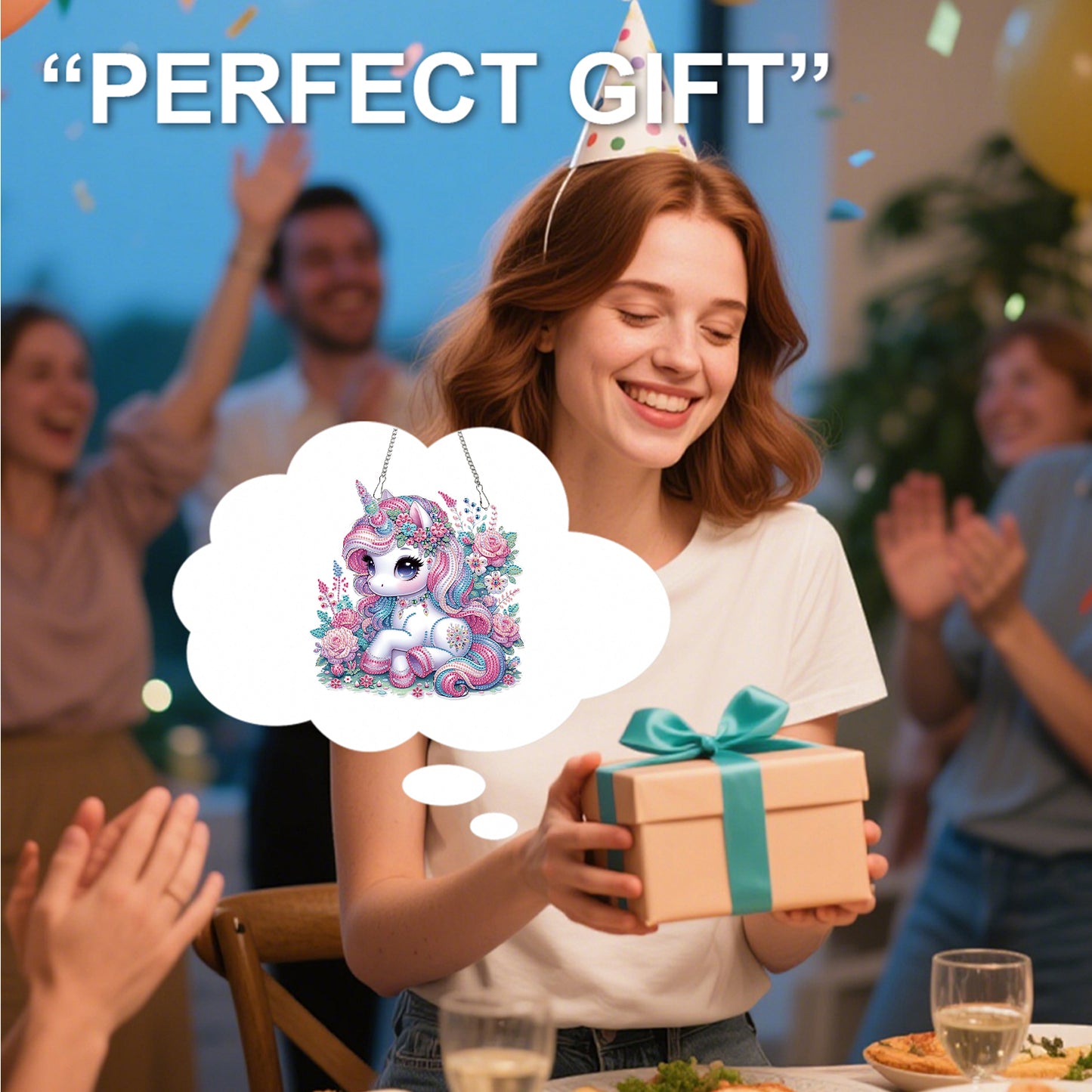 Unicorn 2D Flat DIY Acrylic Diamond Painting Pendant Kits Home Wall Window Decor